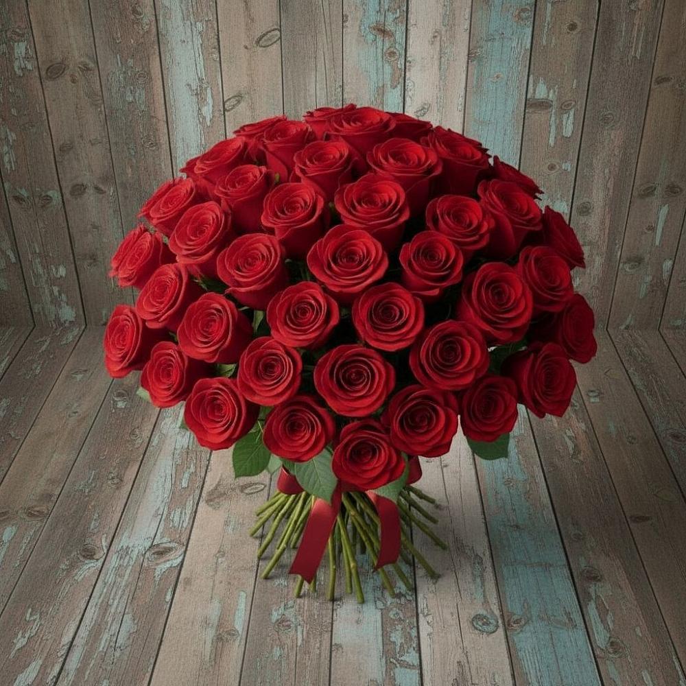 Букет 55 Красных роз Фридом в Мосальске