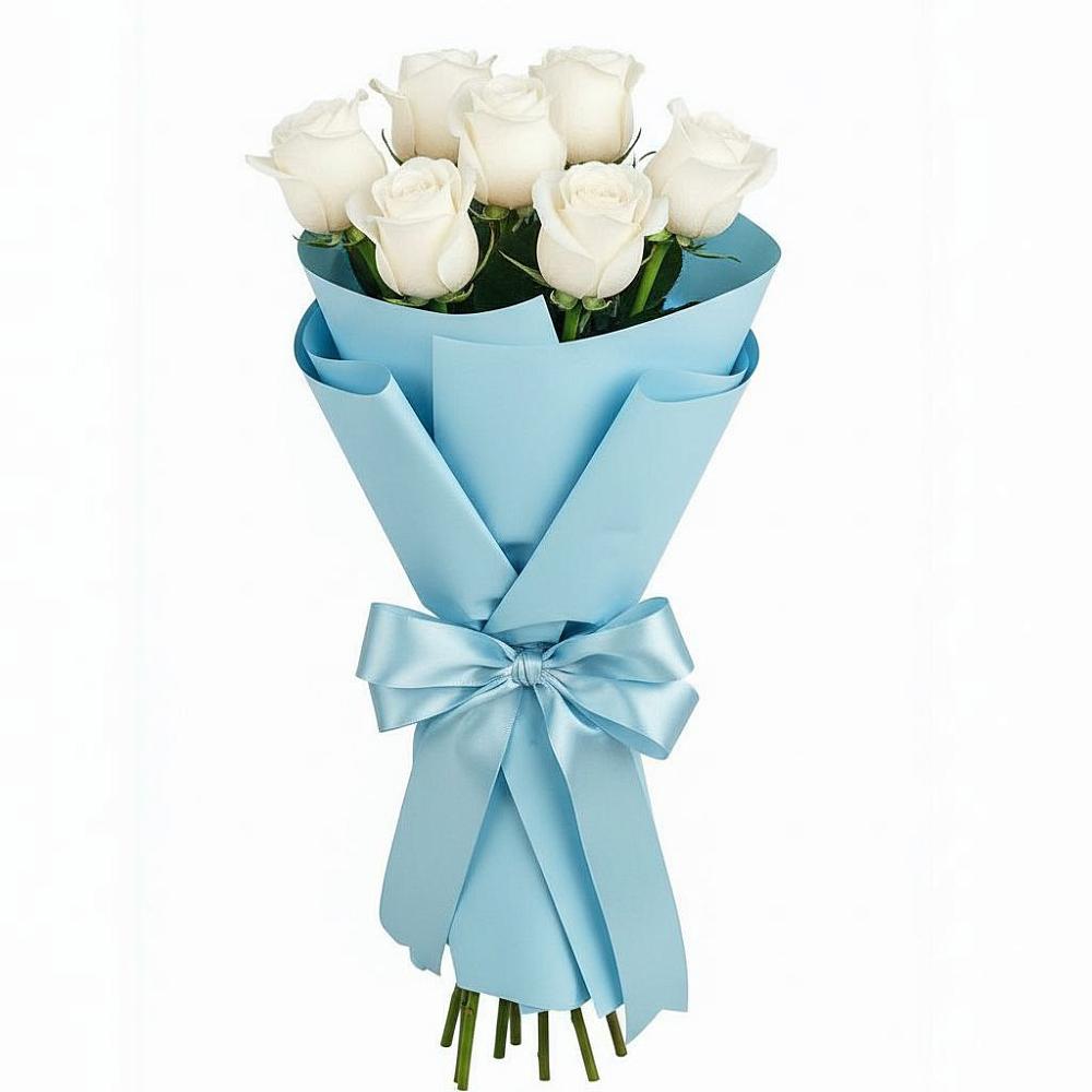 Букет 7 белых роз Проуд в Мосальске