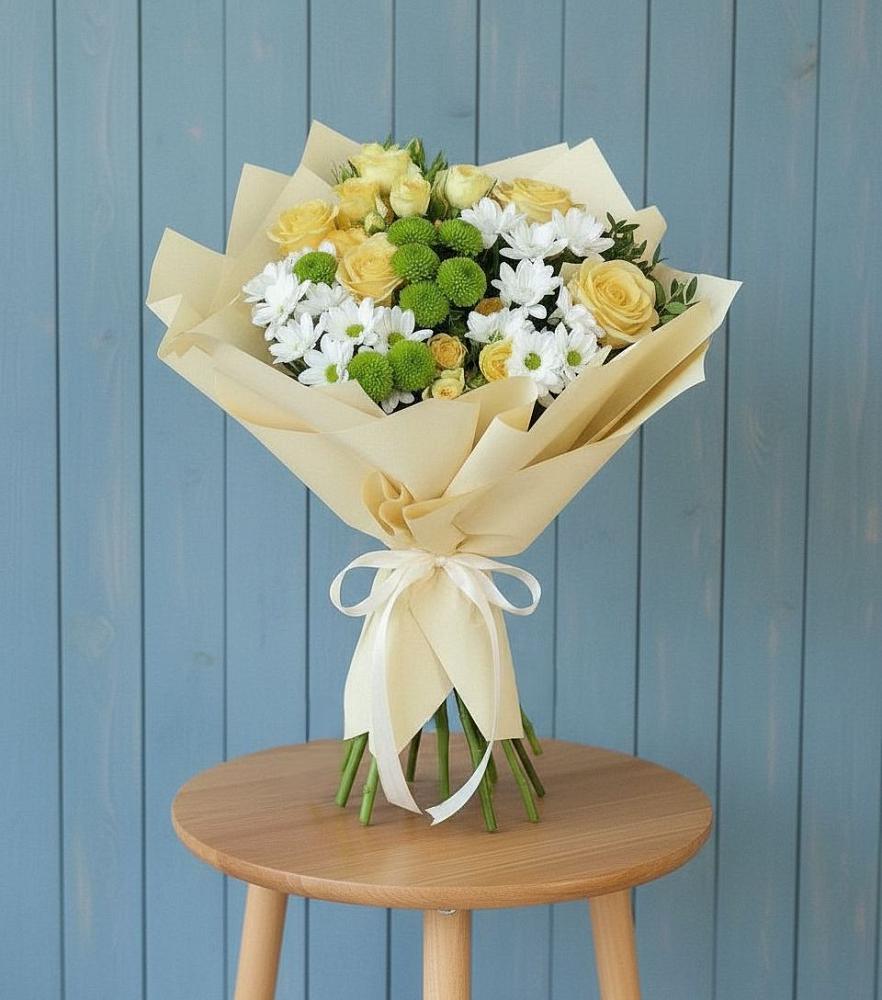 Букет цветов из: Хризантемы и Розы в Мосальске