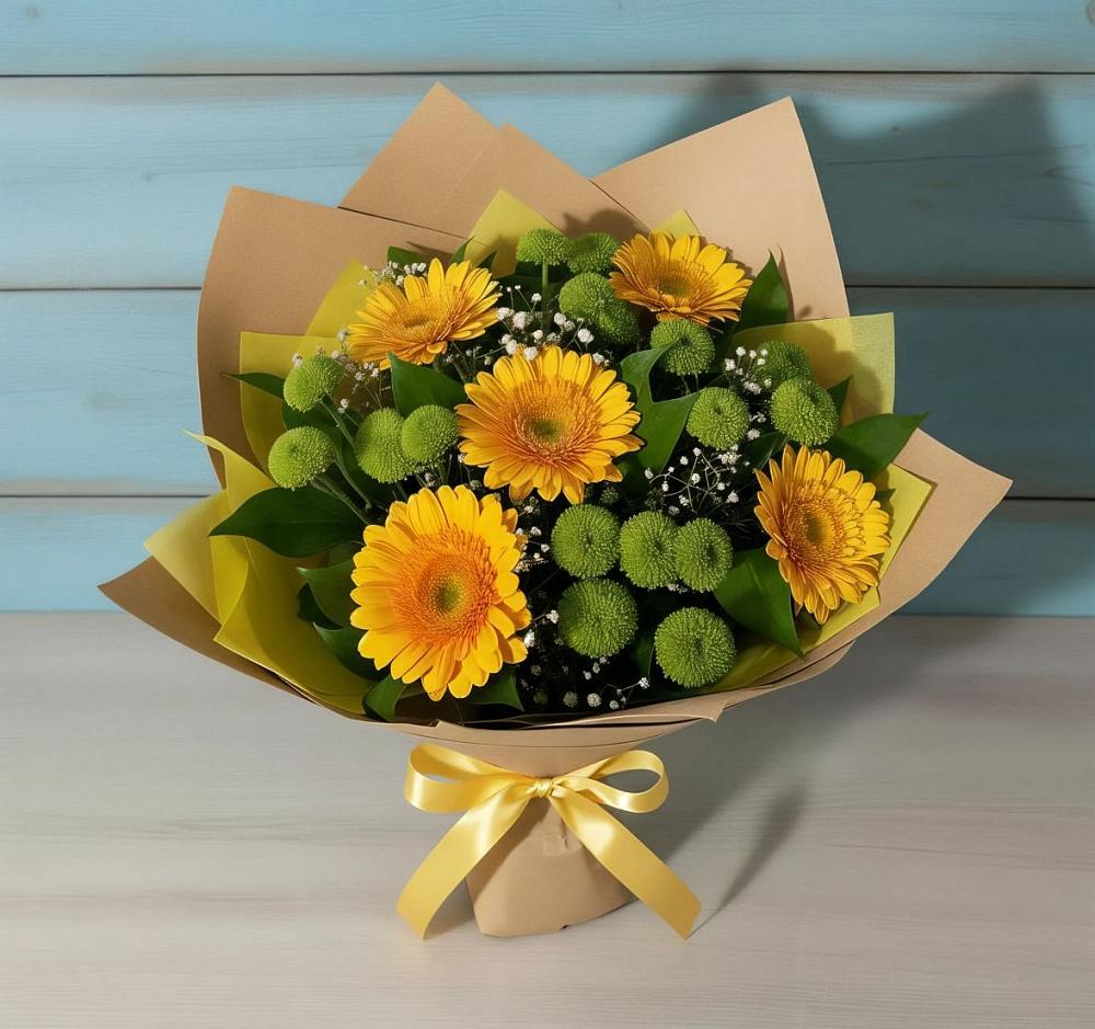 Букет цветов из: Герберы и Хризантемы в Мосальске