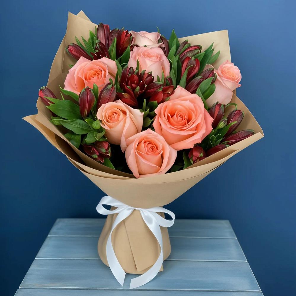 Букет цветов из: Розы и Альстромерии в Мосальске