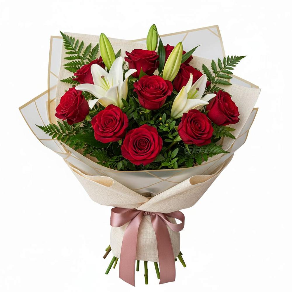 Букет цветов из: Лилии и Розы в Мосальске