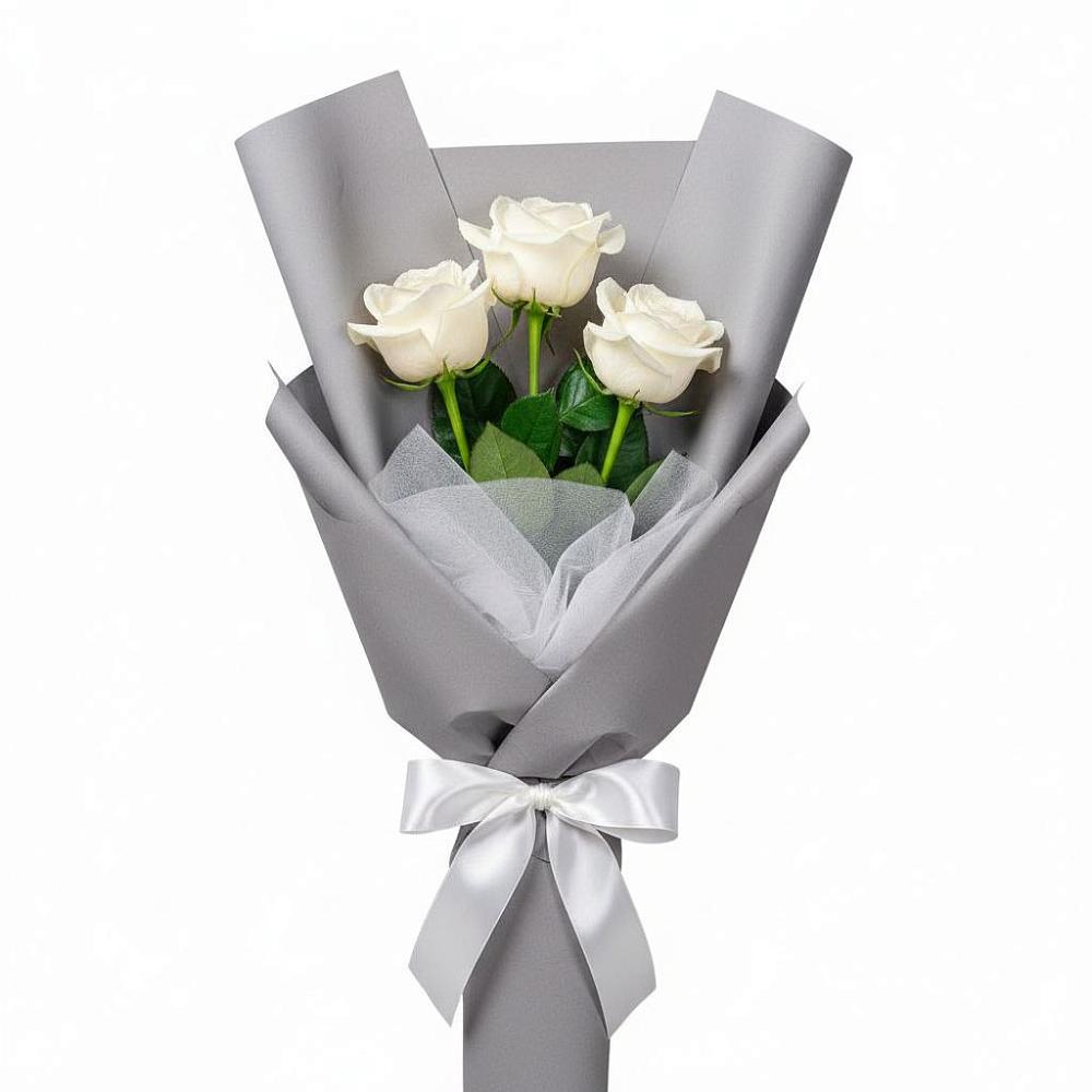 Букет 3 белые розы в Мосальске