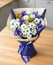 Букет цветов из:  Розы, Ирисы и Хризантемы в Мосальске