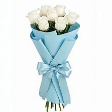 Букет 7 белых роз Проуд в Мосальске