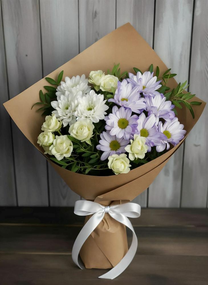 Букет цветов из: Хризантемы и Розы в Мосальске