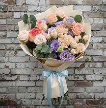 Букет цветов из:  Розы, Лизиантусы и Гвоздики в Мосальске